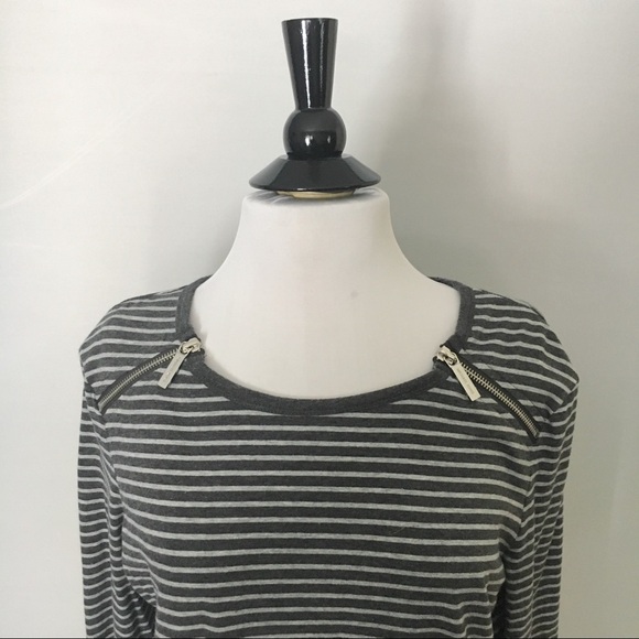 MICHAEL KORS Stripped Zipped Top Size L - Picture 4 of 5